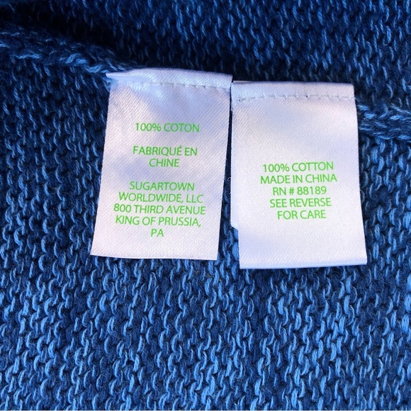 Lilly Pulitzer Vibrant Blue Long Sleeve Crew Neck Cotton Sweater Size XL - Picture 7 of 8